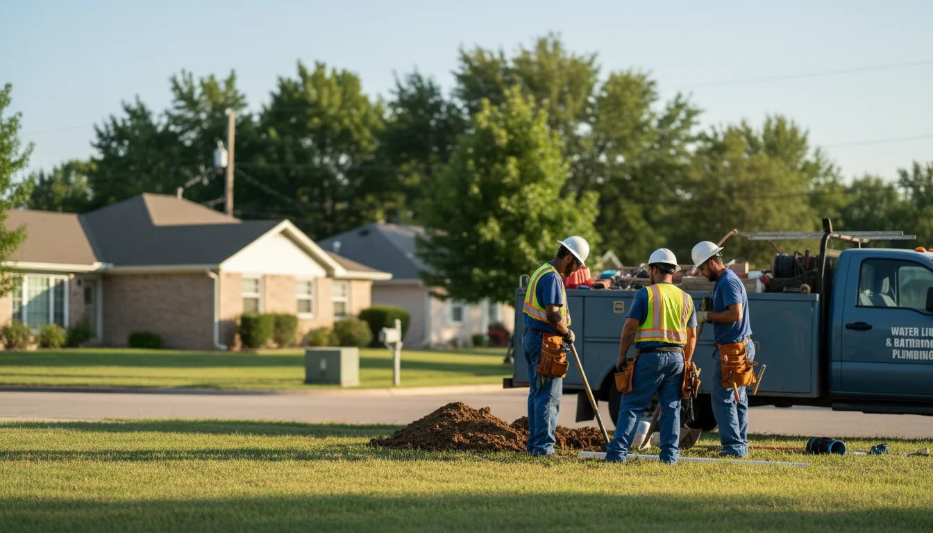 Residential water line and bathroom plumbing service in Fredericksburg, OH